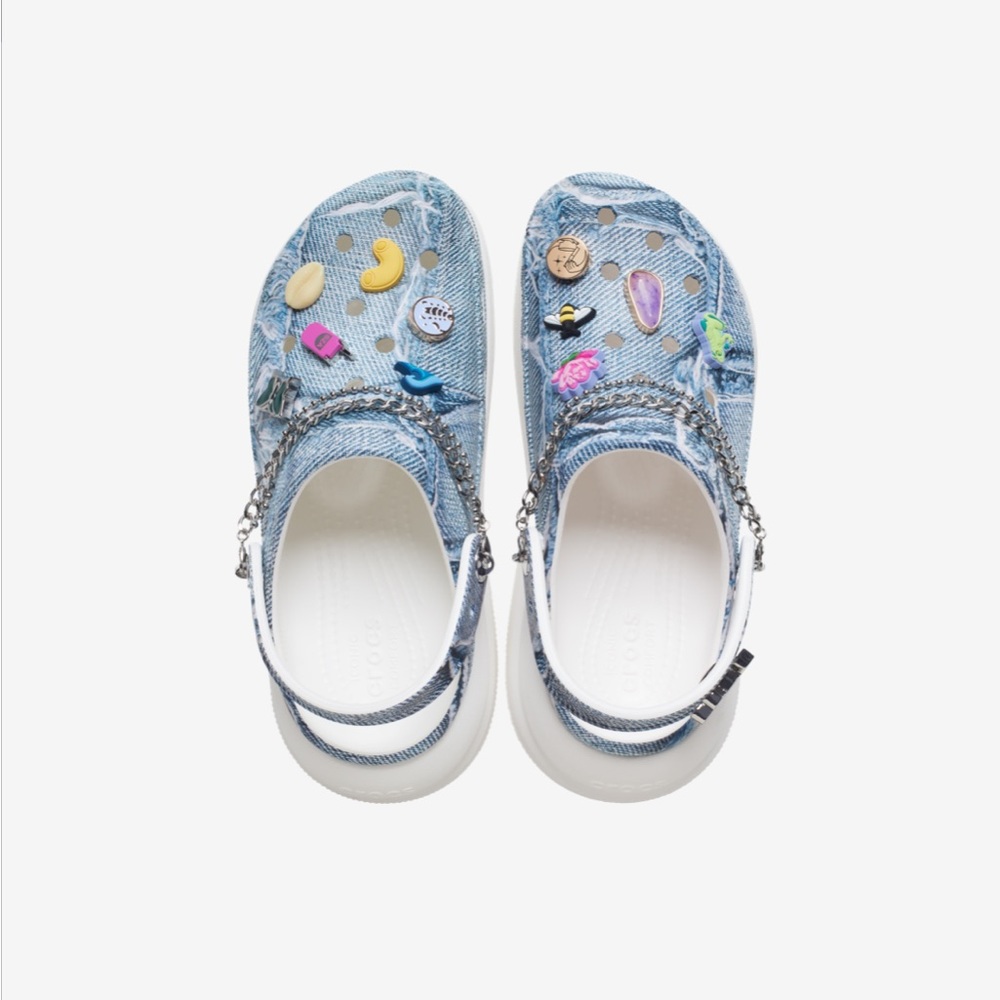 Women SZA Denim Croc Platform Clogs